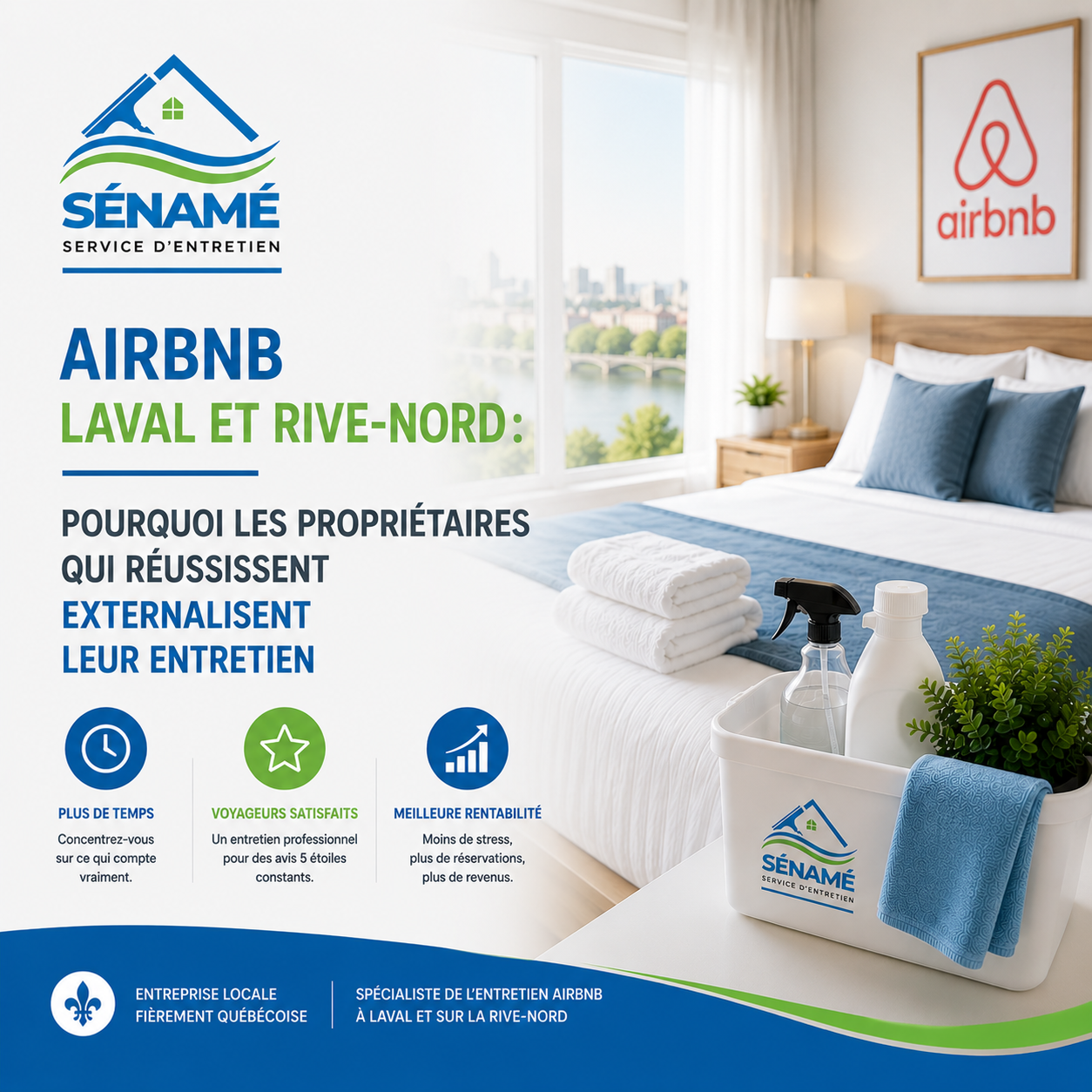 Airbnb Laval et Rive-Nord : pourquoi les propriétaires qui réussissent externalisent leur entretien